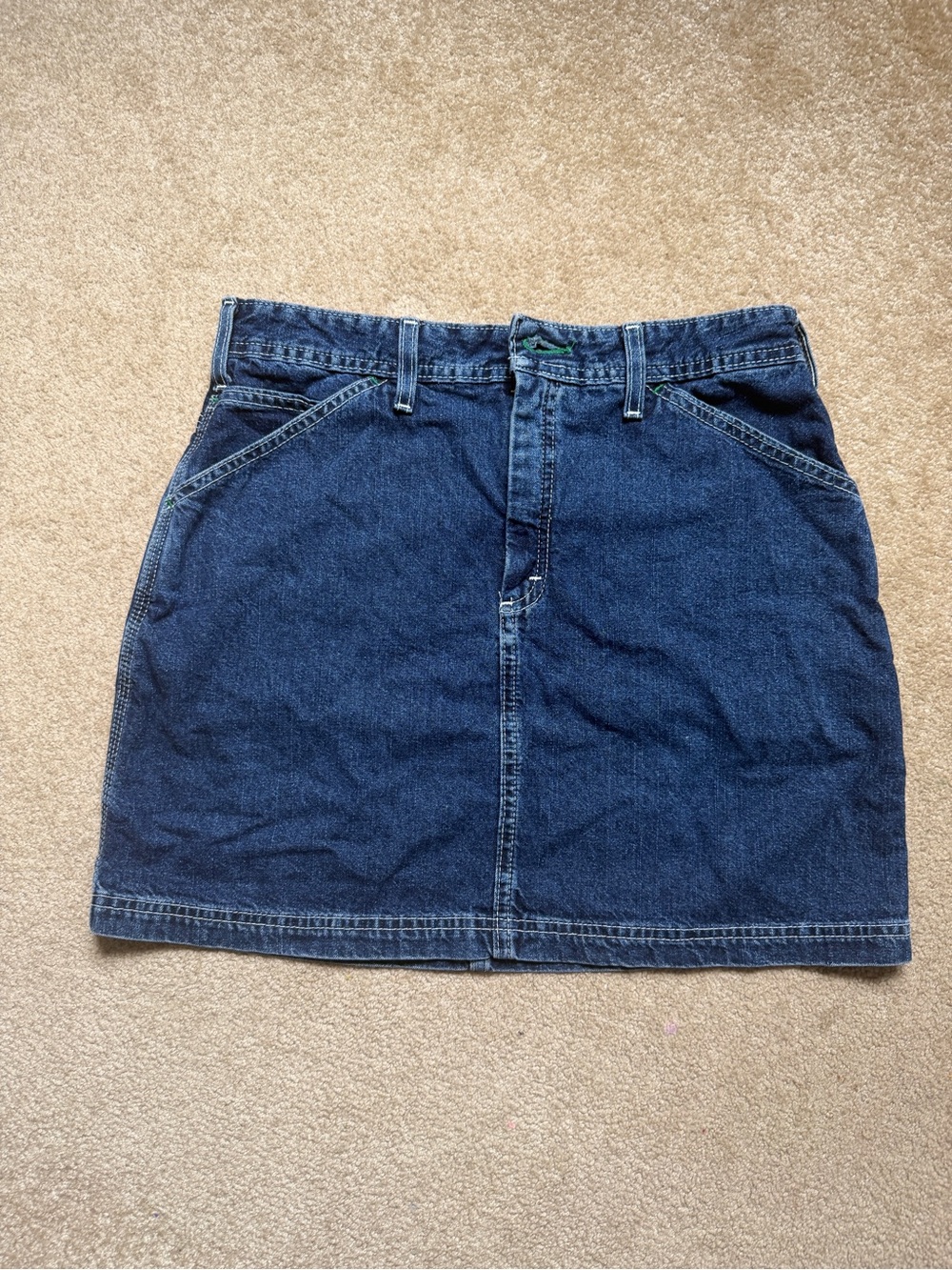 Vintage Tommy Hilfiger Tommy Jeans Denim Mini Skirt 90s Y2K Blue Size 9 junior